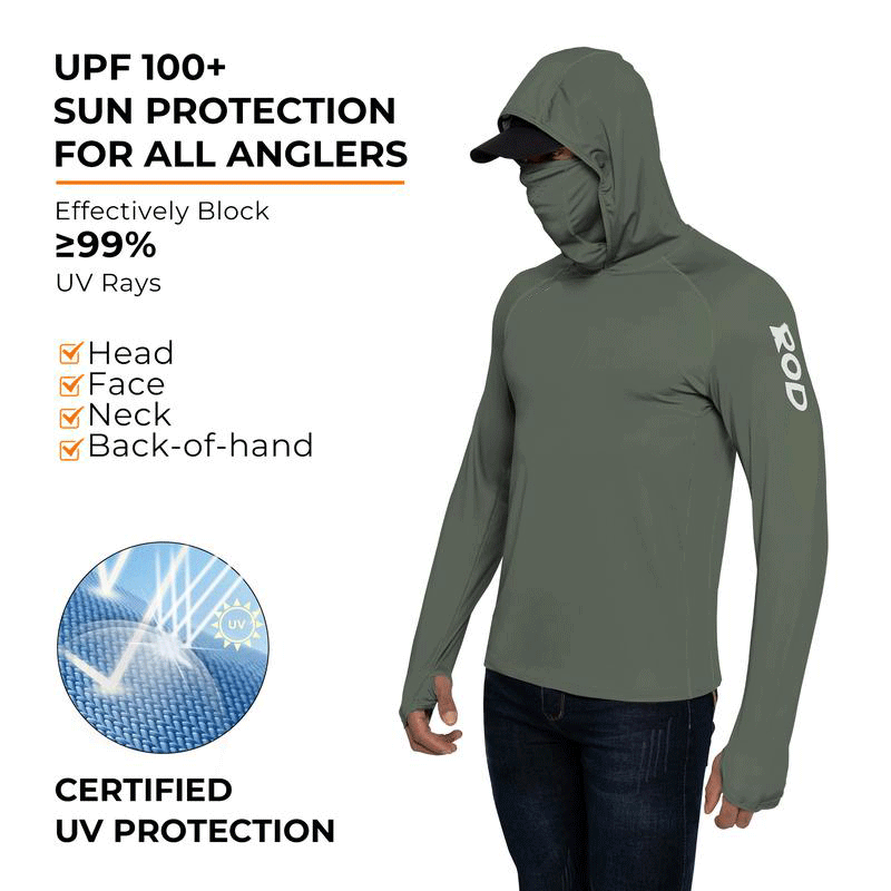 ☀️☀️☀️Men’s UPF 100 Sun Protection Hoodie with UV Detection