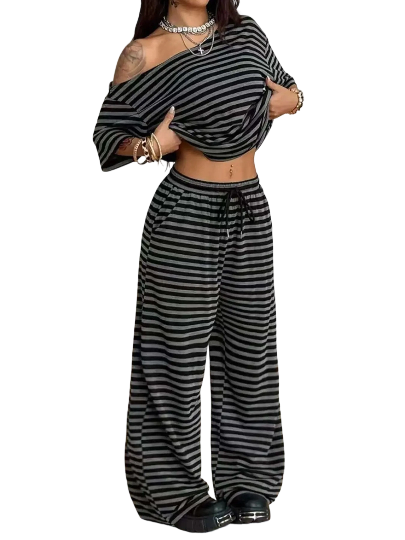 Women's Asymmetrical Neck 2-Piece Set