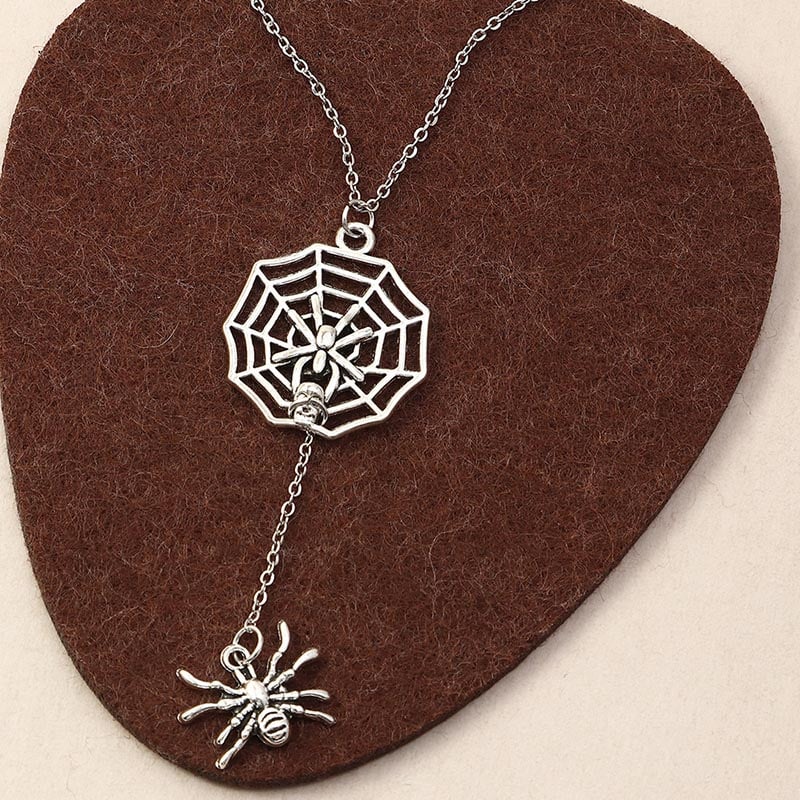Fashionable And Personalized Creative Funny Animal Skull Spider Necklace