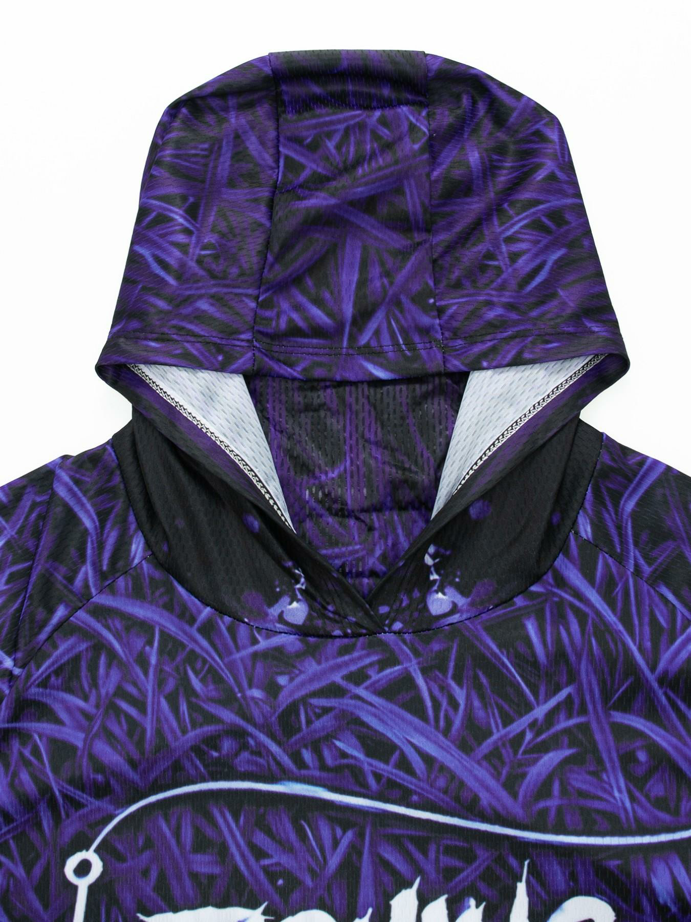 Men's Long Sleeve Hooded Fishing Shirt with Face Mask