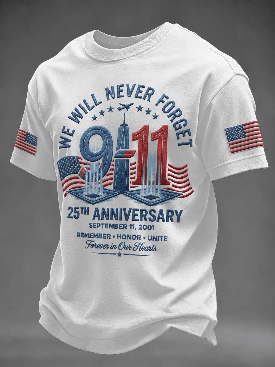 Men's 9.11 Never Forget Printing  T-Shirts