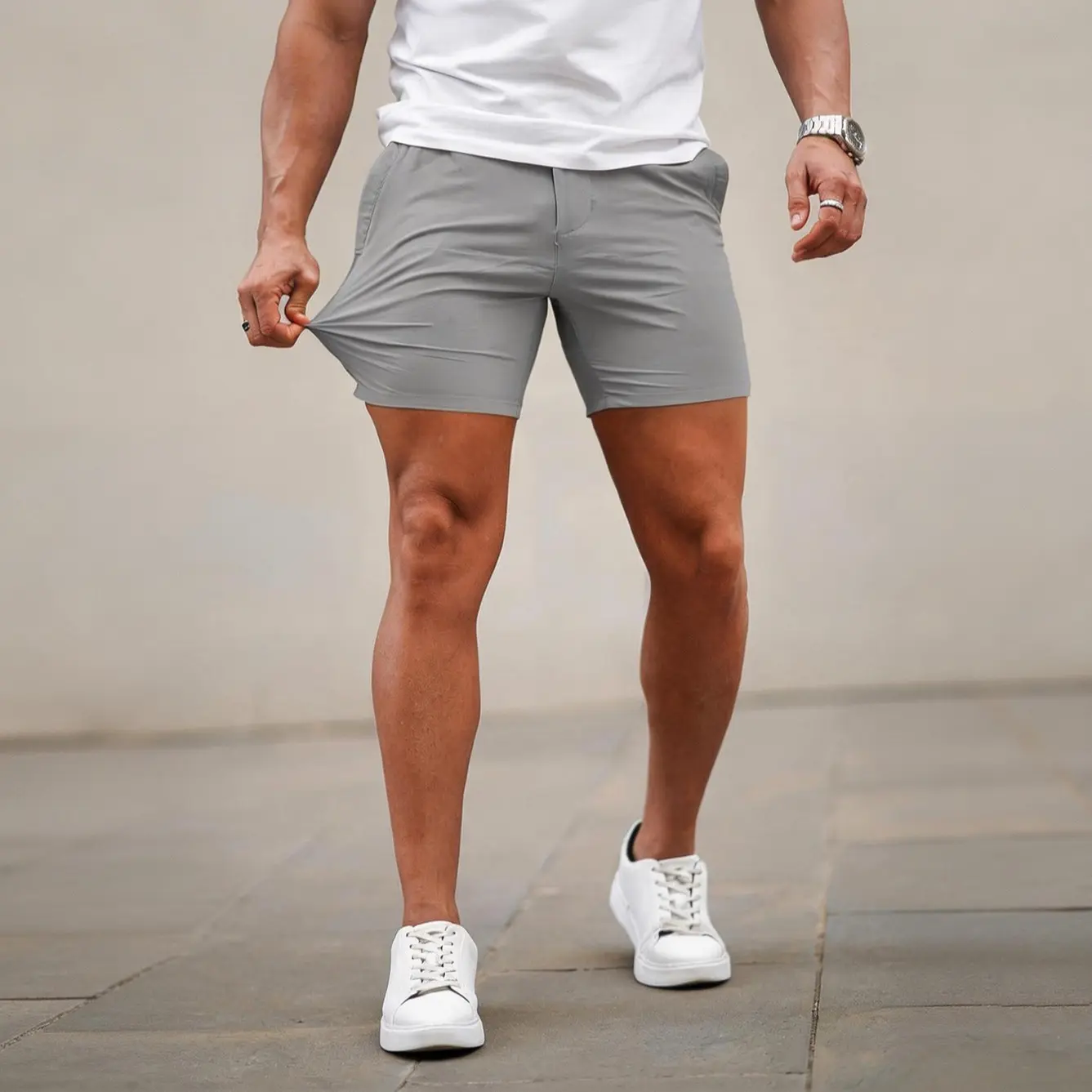 Men's 5 Inch Shorts Casual Stretch Slim Fit Chino Shorts Comfort Tapered Leg Skinny Short Pants Fathersdaygift