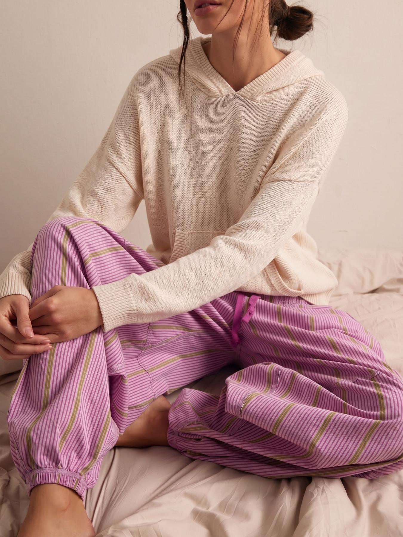 🔥LAST DAY SALE 90% OFF💕Striped Wide Leg Pants, pumpkin pants,Millennial Style Loose Fit Drawstring Waist