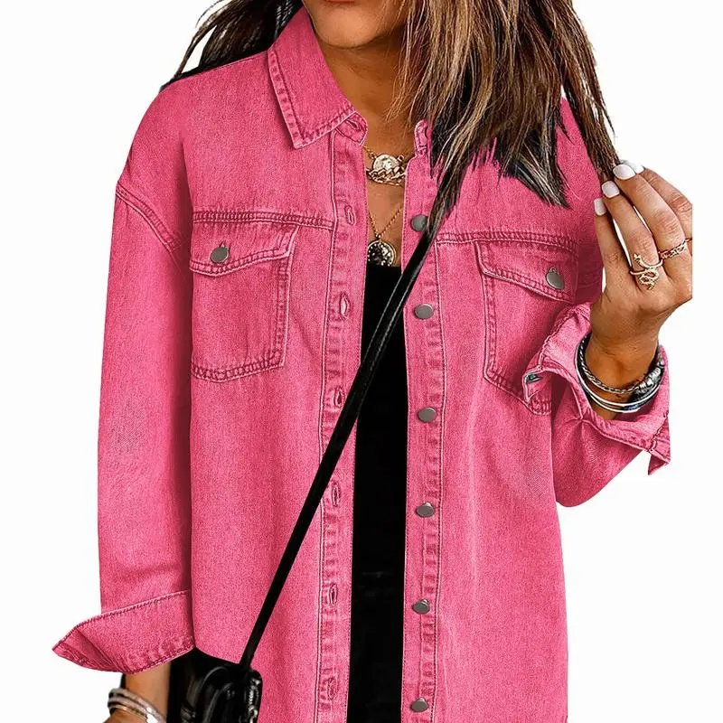Denim Jean Jacket Casual Long Sleeve Pockets