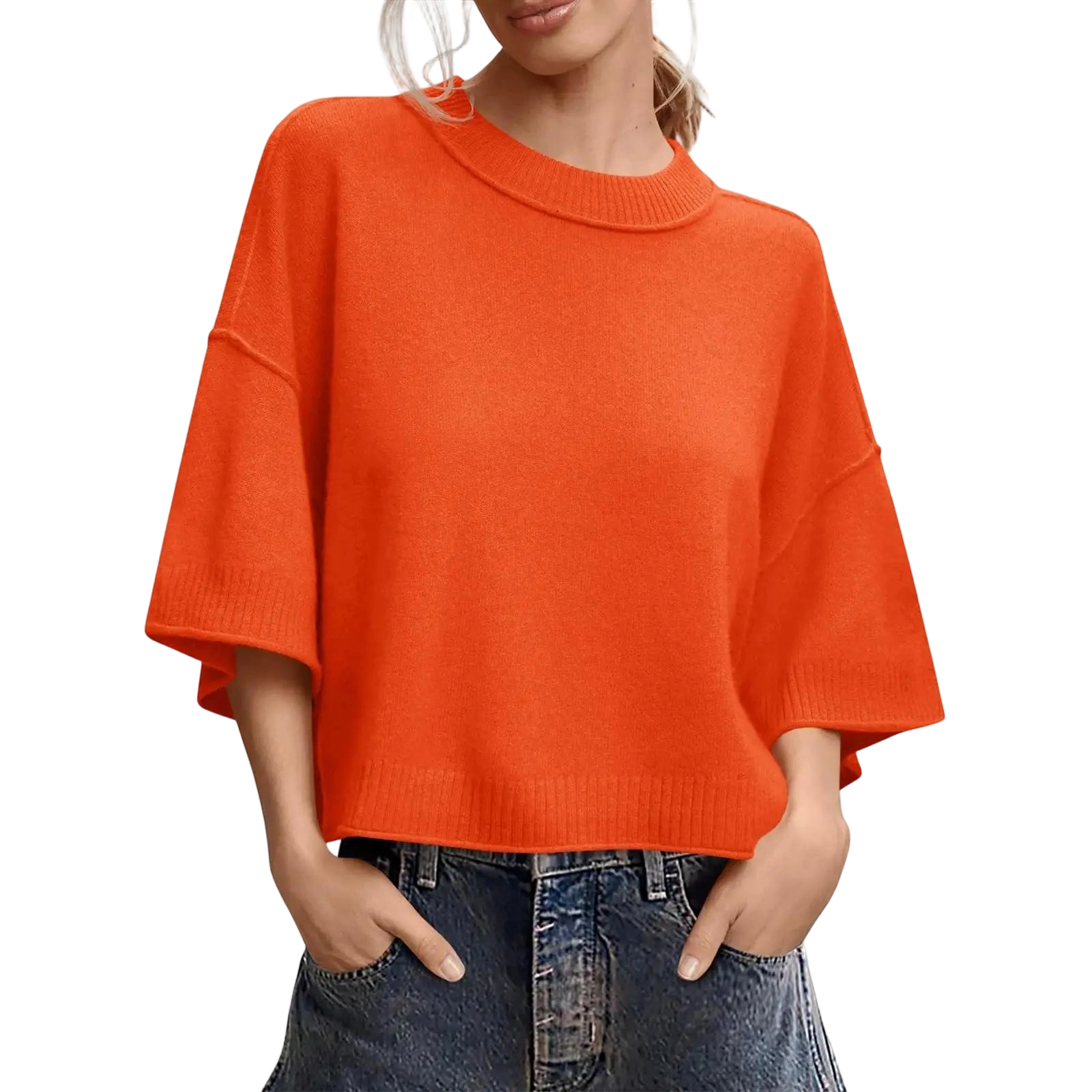 Womens Short Sleeve Sweater Summer Oversized Cropped Sweaters