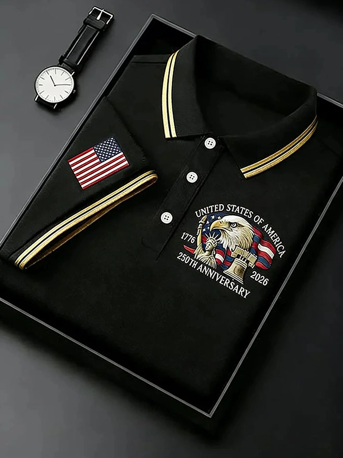 Men'S Casual Independence Day 250Th Anniversary Polo Shirt