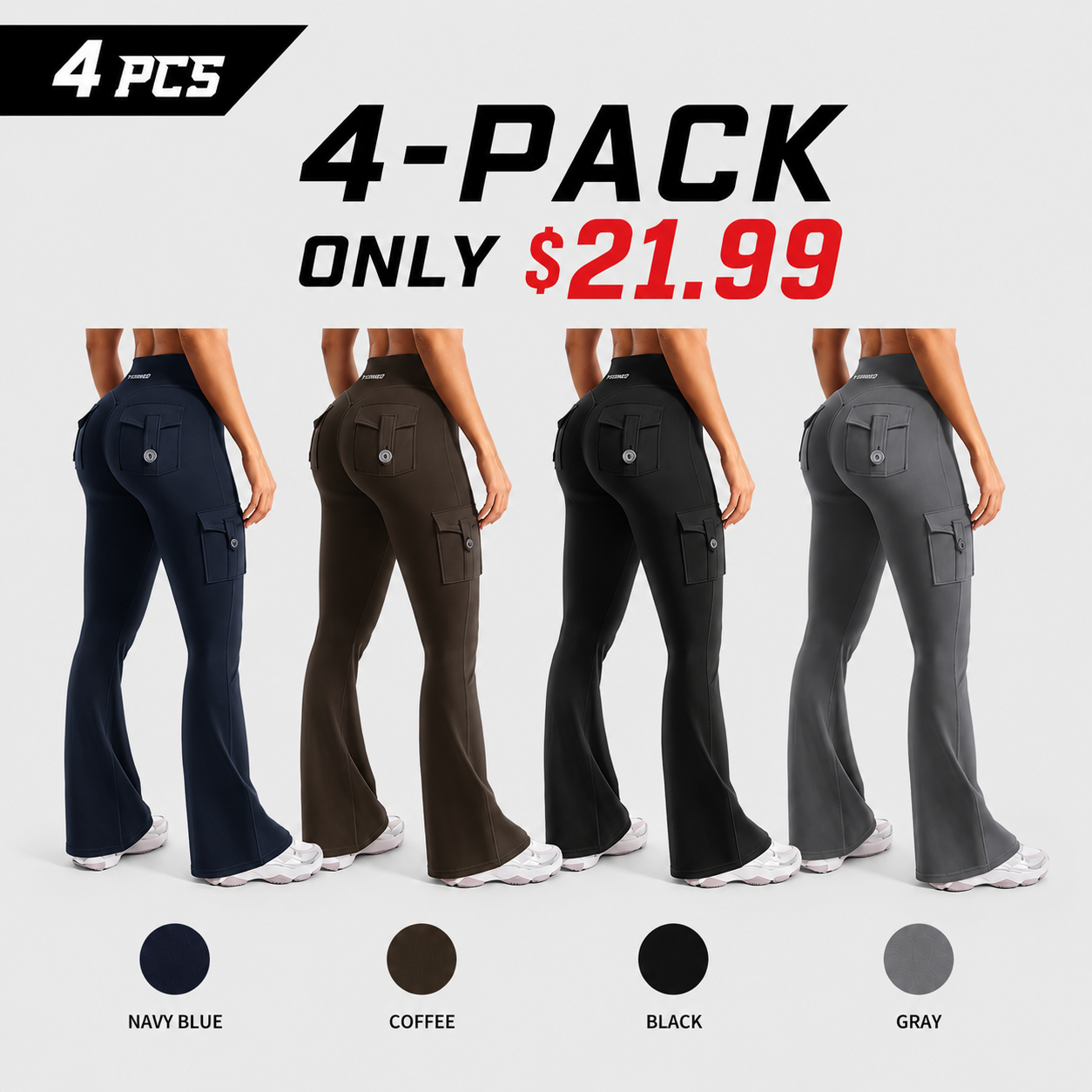 Women's High-Waisted Bootcut Yoga Pants with Pockets