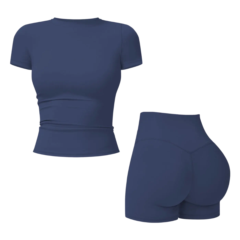 2-Piece Boat Neck Open-Back Workout Athletic Women’s Backless Tank Top Set