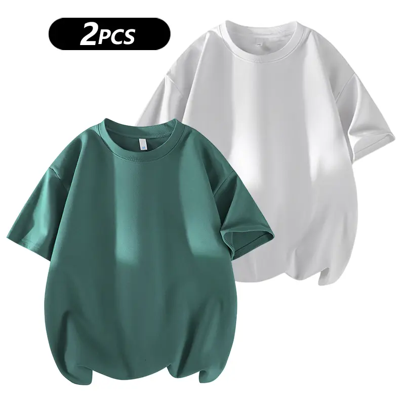 Men's 3PCS 100% cotton Crew Neck T-Shirts Set - Soft Loose Fit Navy Gray Black Tees for Casual Daily Wear