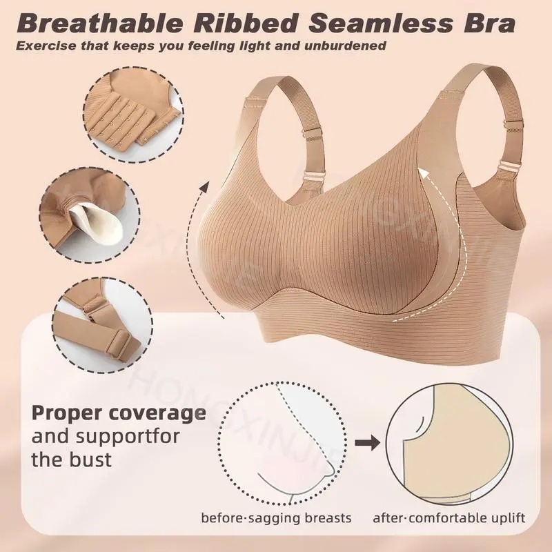 🔥LAST DAY SALE 70% OFF💕Women's Solid Wireless Bra, ComfortableBreathable Push Up Bra