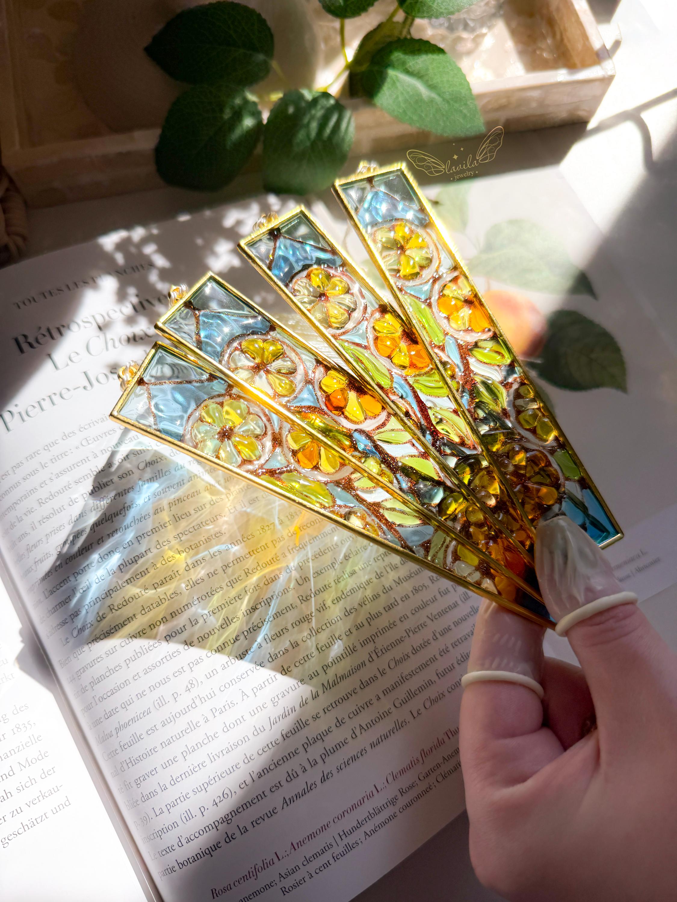 May Promotion-Handmade Stained Glass Lemons&Oranges Bookmark