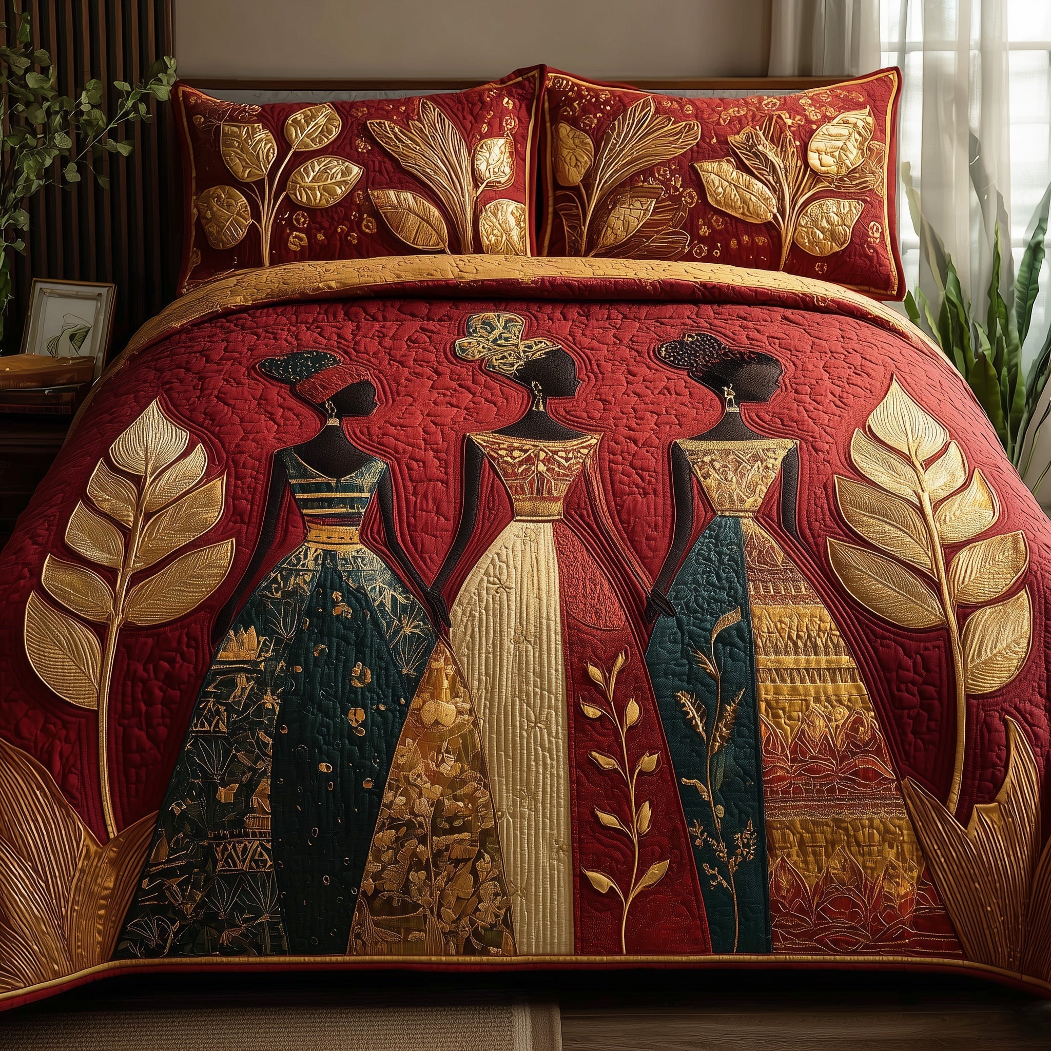 Golden Queens 3-Piece Quilted Bedding Set GFTOHD8417