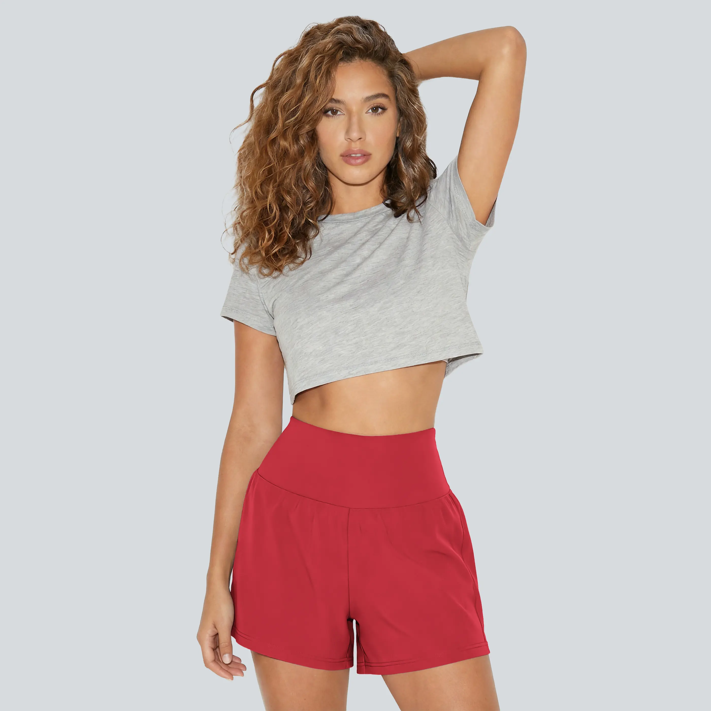 Super High Waisted Back Pocket & Side Hidden Pocket 2-in-1 Yoga Shorts 3