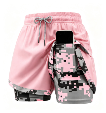 Women's 5-Pack 2-in-1 Camouflage Lined Running Shorts – Quick-Drying Anti-Chafing Sports Shorts for Gym, Yoga & Outdoor Workouts