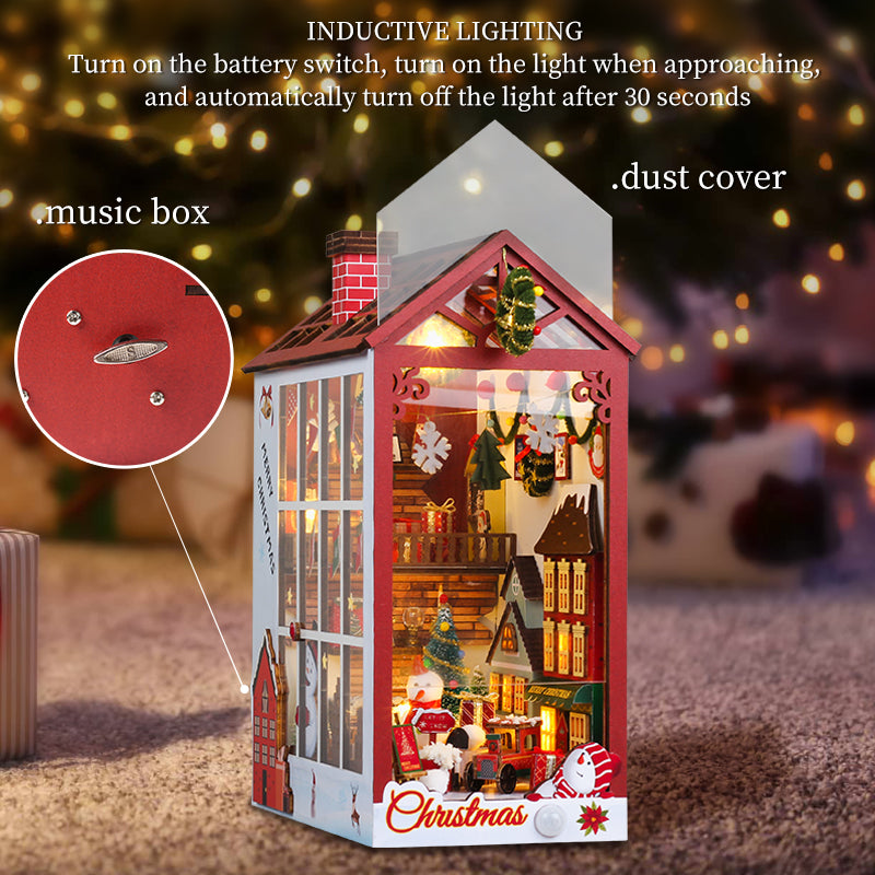 Merry Christmas - DIY Book Nook Kit,3D Wooden Puzzle