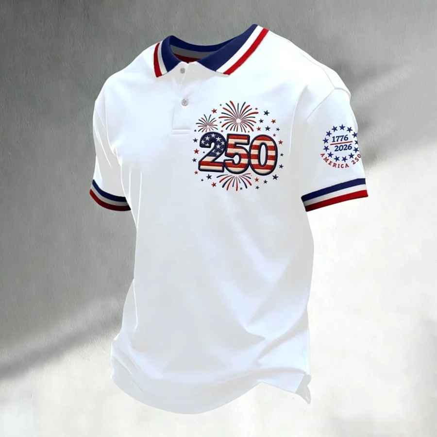Men'S Business And Leisure 250Th Anniversary Polo Shirt For The Founding Of The United States