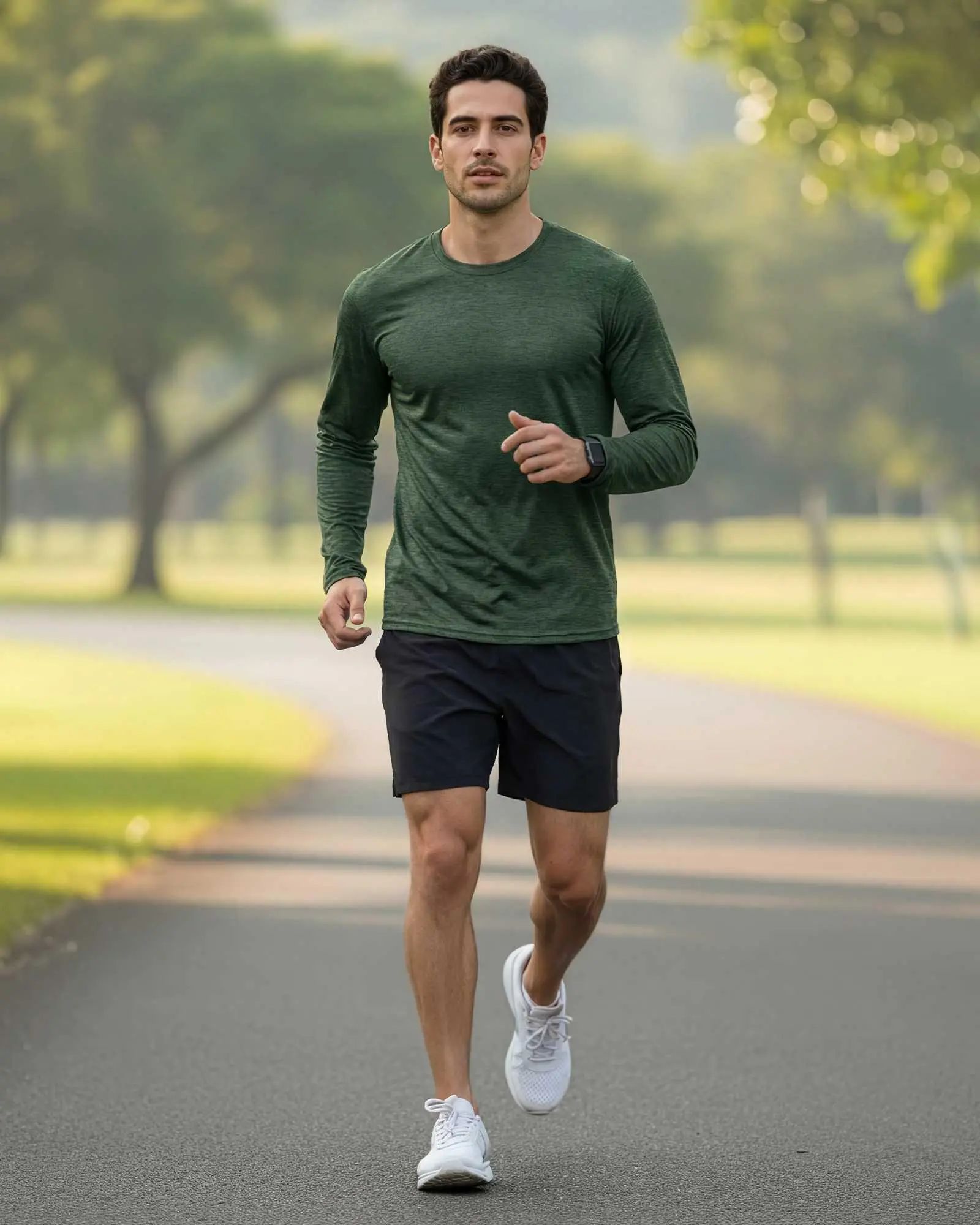 Mens Long Sleeve Dry Fit T Shirts Hiking Fishing Workout Gym Work Sun UPF 50 Wicking Running Tee