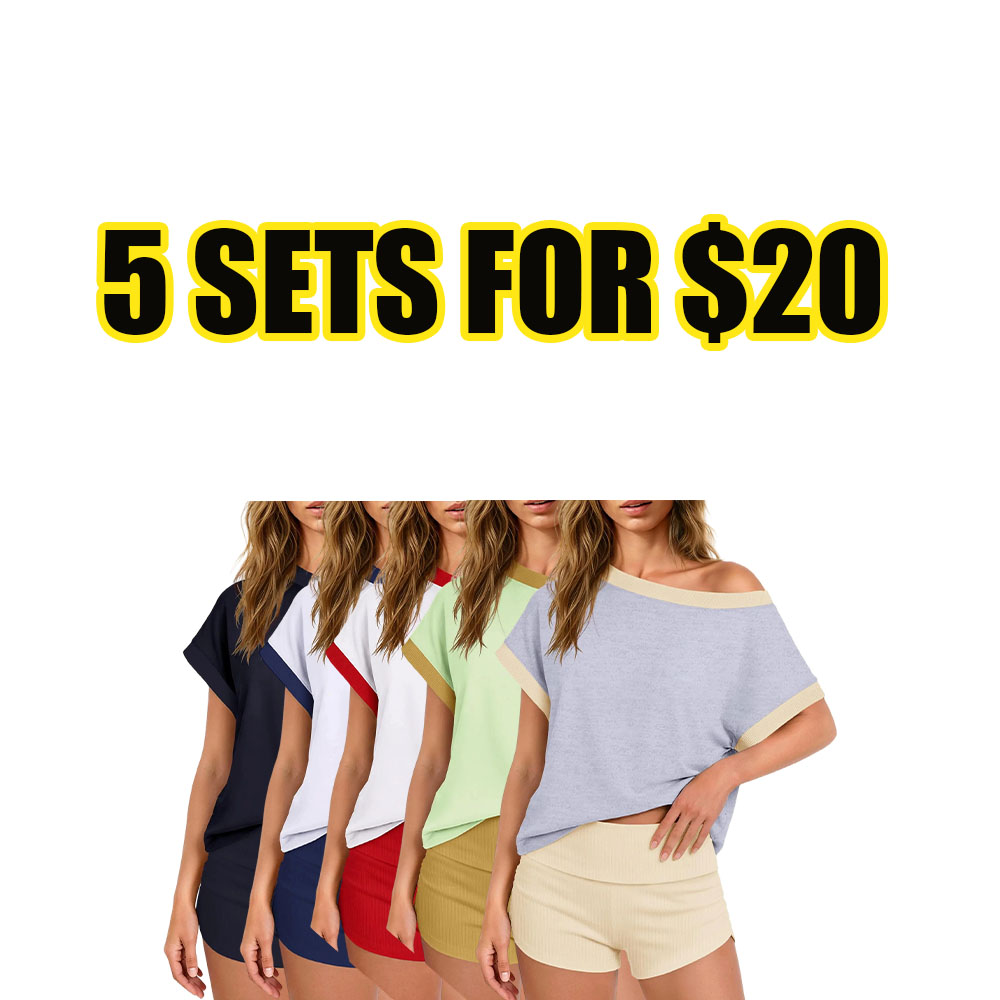 Effortless Summer Off-Shoulder Lounge Set (2-Piece)