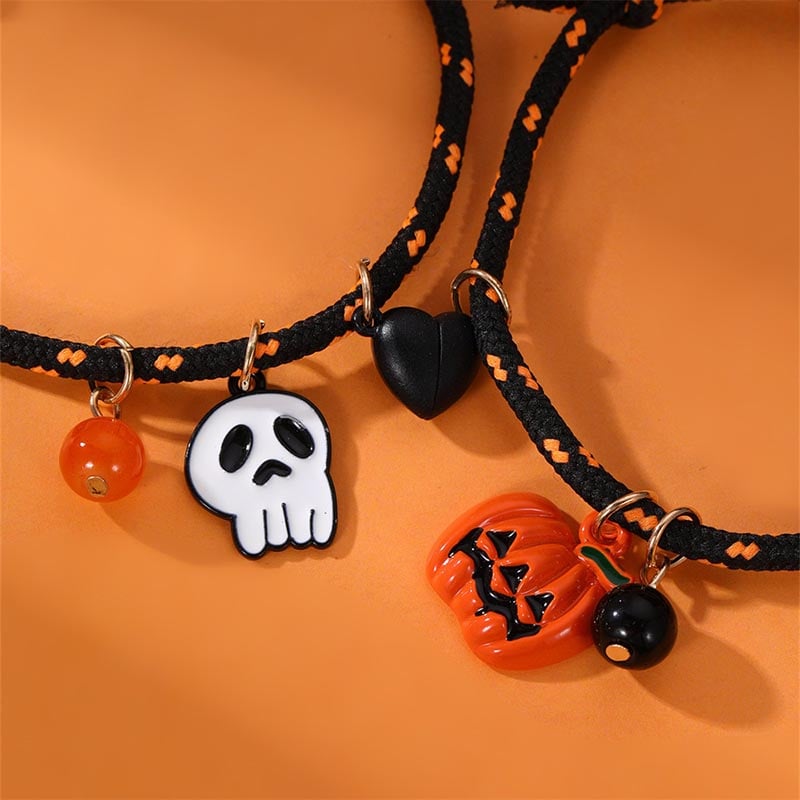 Fashionable And Creative Pumpkin Ghost Pendant Magnet Design Bracelet