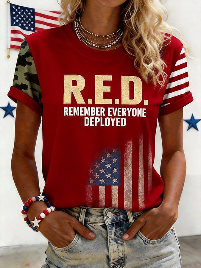 Women's  Red Friday Veteran Print T-Shirt