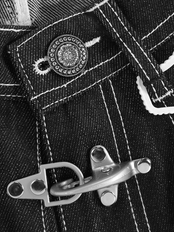 AELFRIC EDEN: METAL BUTTON BARREL JEANS Clearance Sale