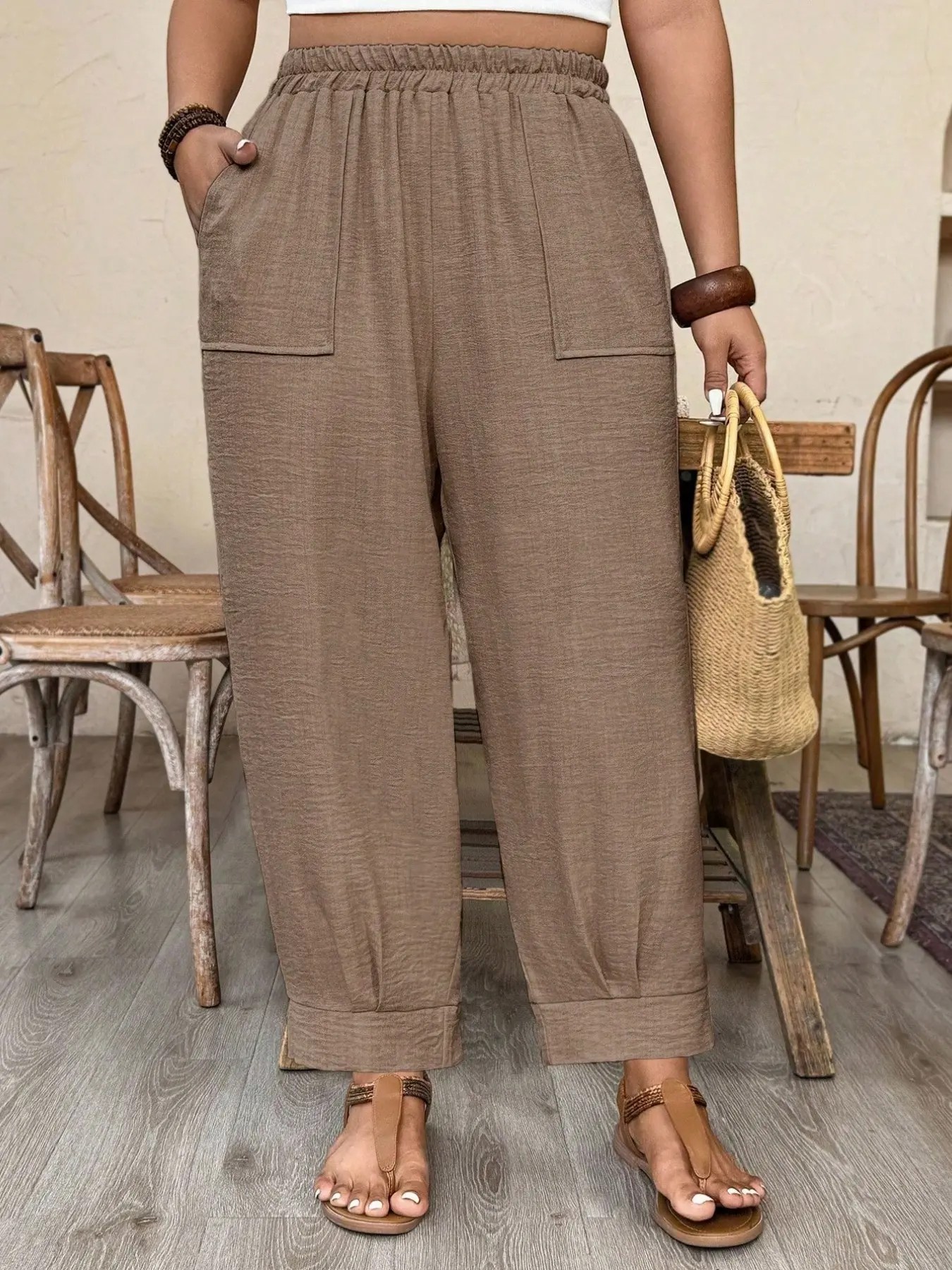 🔥Women's Casual Elastic Waist Lounge Pants – Lightweight Loose Fit Everyday Trousers