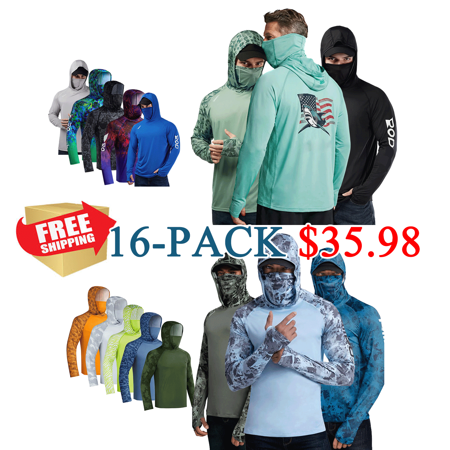💥Men’s UPF 100 Sun Protection Hoodie with UV Detection