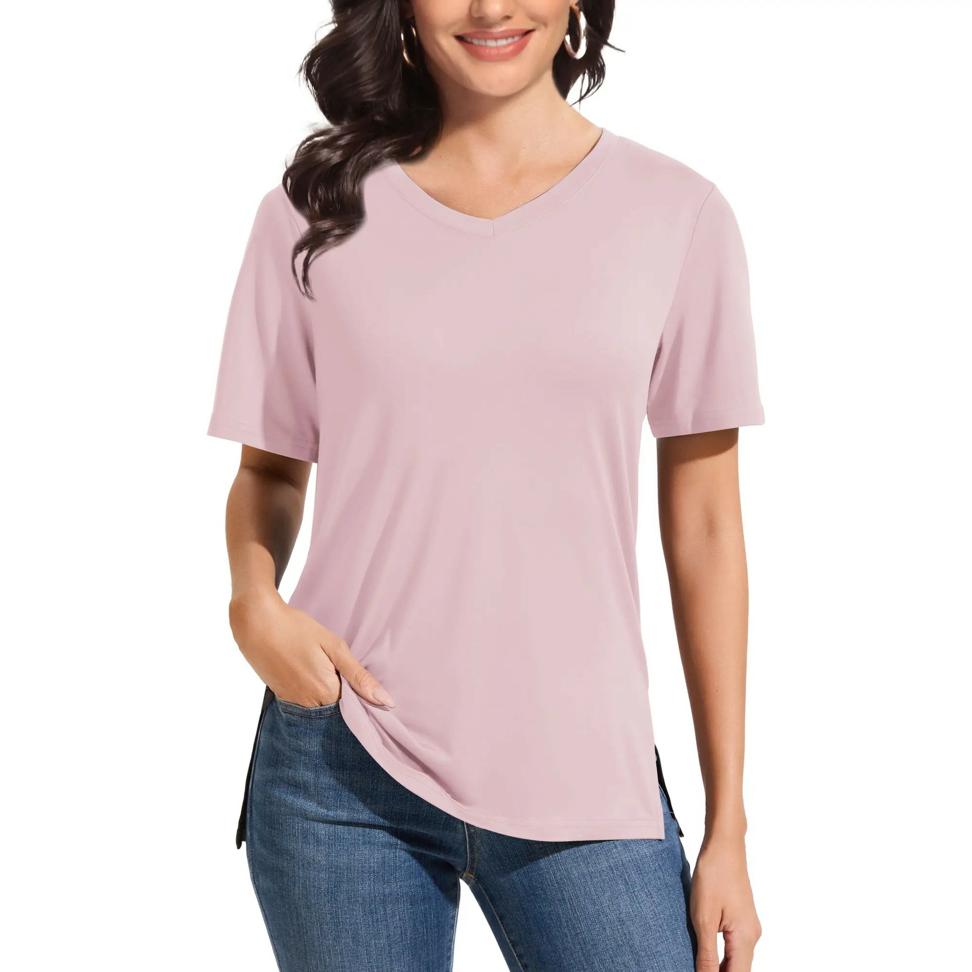 🔥Easter Sale!V-Neck Loose Fit Tee