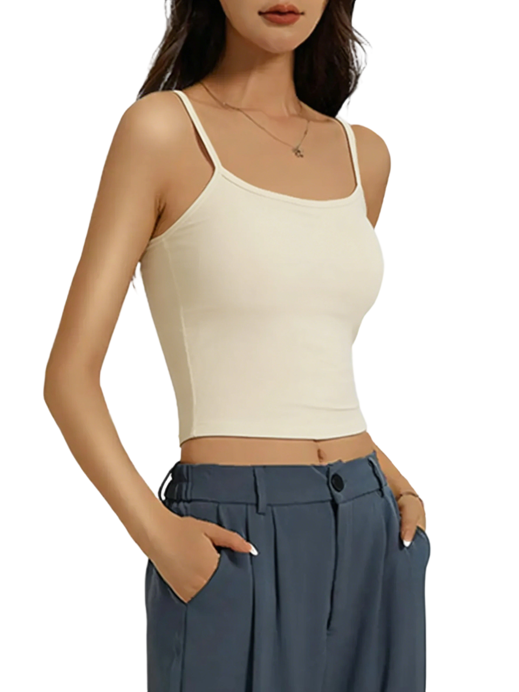 Women's solid color ribbed camisole