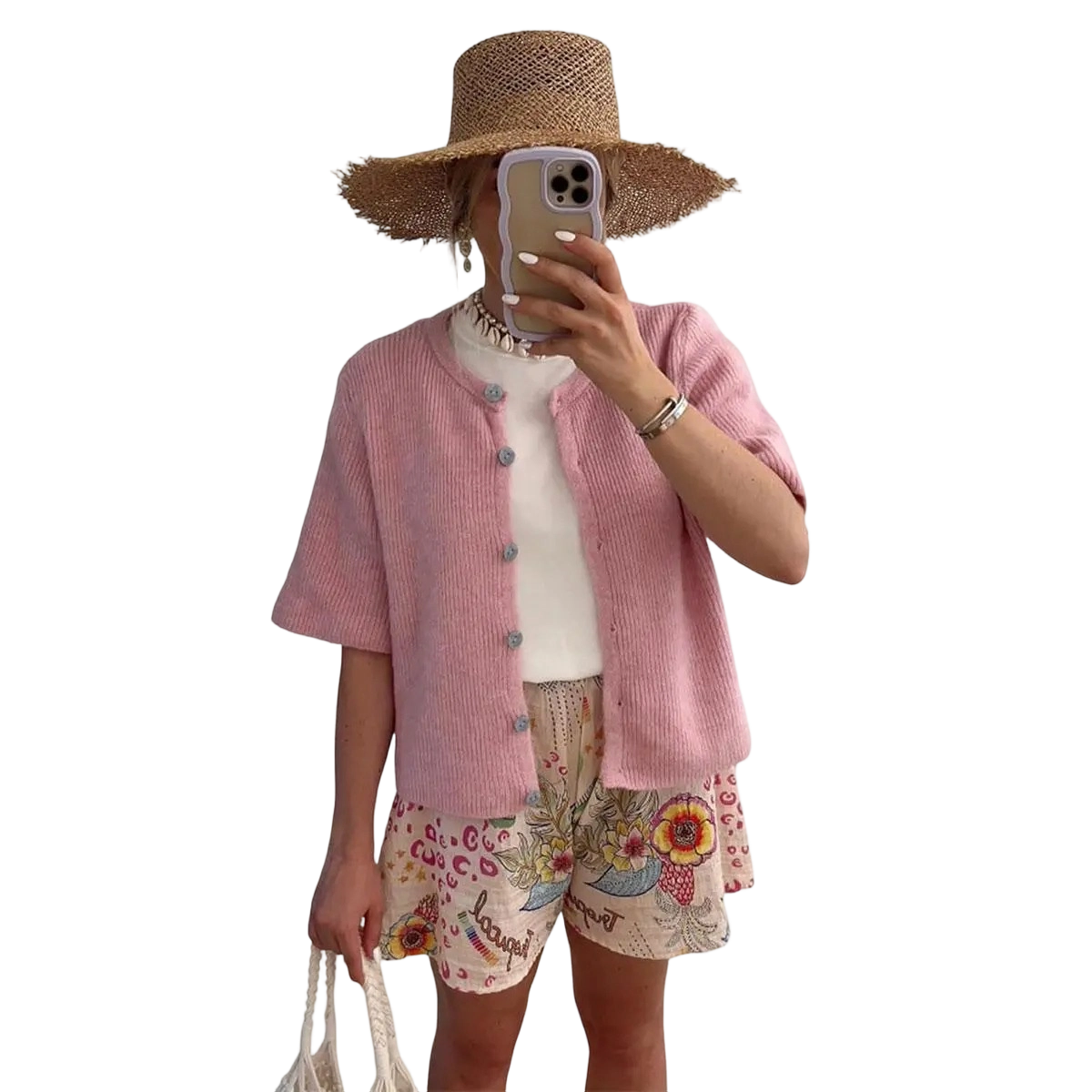 Women's Short Sleeve Ribbed Cardigan Lightweight Breathable Button Down Layering Cover Up