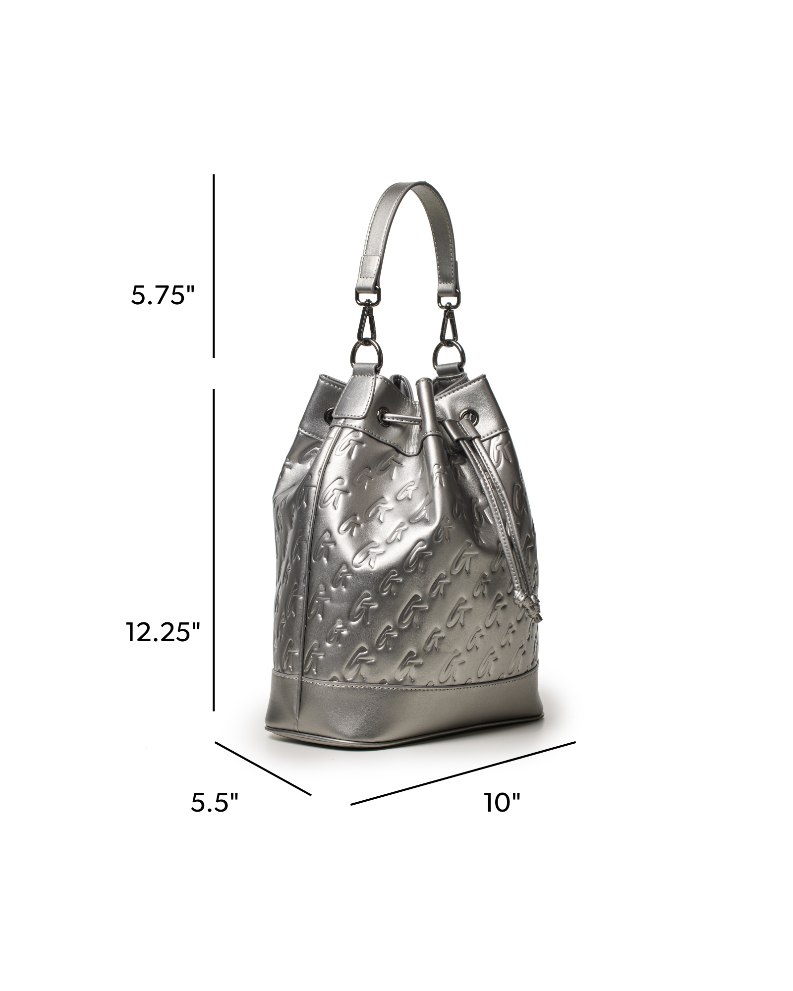LARGE MONOGRAM BUCKET BAG - PLATINUM