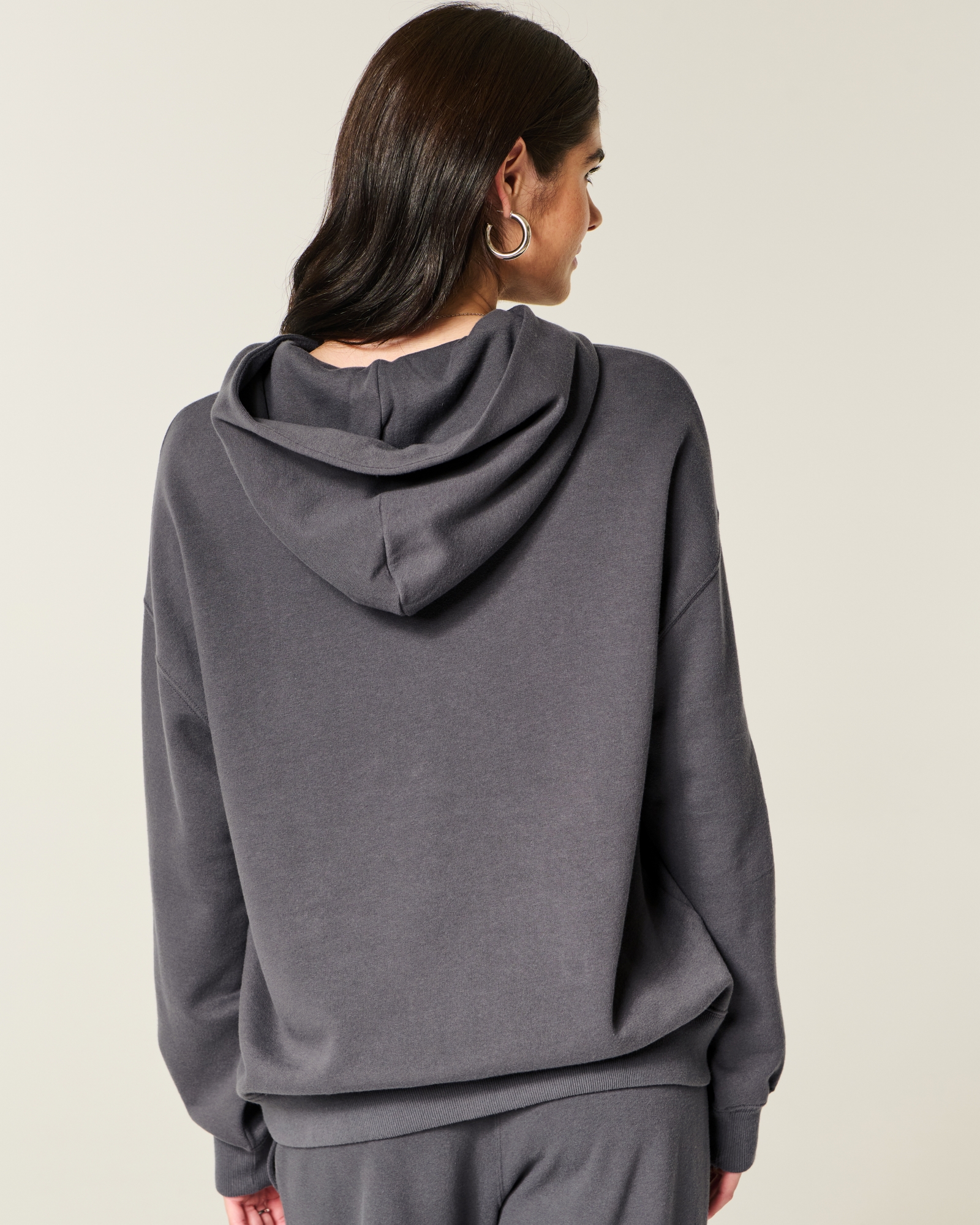 Oversized Sparkle Logo Graphic Hoodie