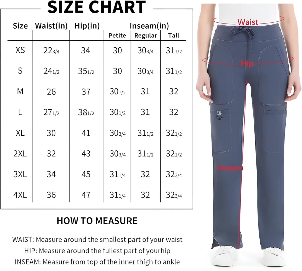Women’s Yoga Scrub Pants – Super Soft, Stretchy Cargo Work Pants