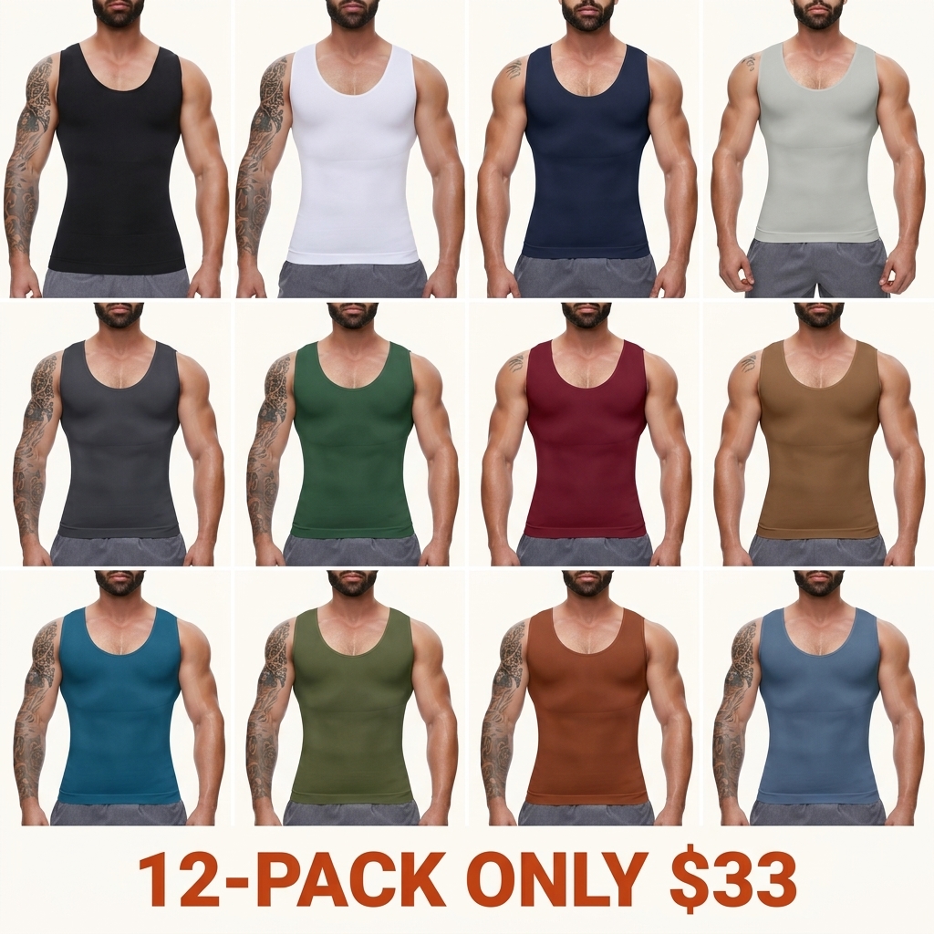 Men's Body-Shaping Vest — Moderate-Compression Shapewear. Crafted from comfortable, stretchy, and lightweight fabric that is breathable and gentle on the skin.