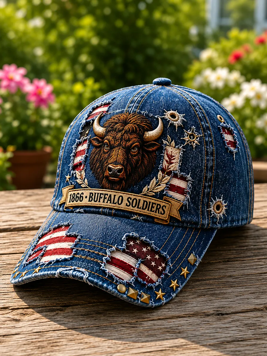Buffalo Soldiers 1866 Heritage Art Print Vintage Baseball Cap