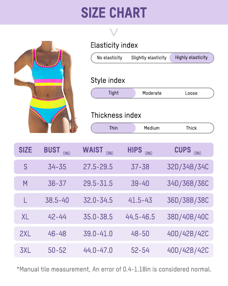 Sporty Colorblock Bikini Set (3-Piece)