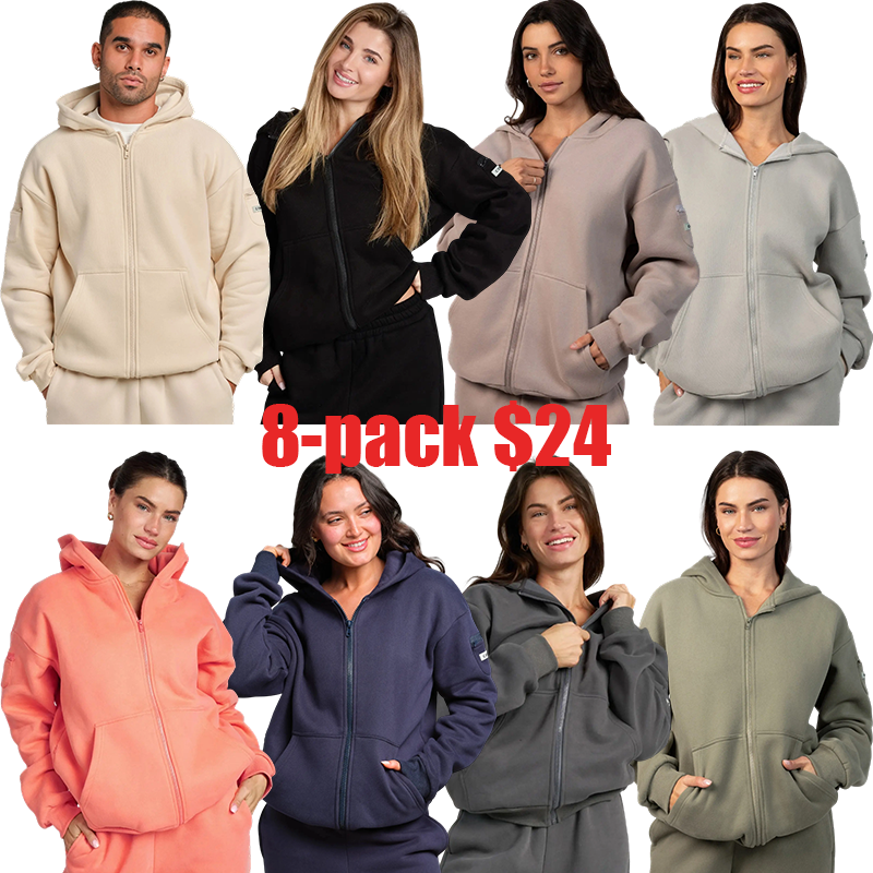 Unisex Zip-Up Hoodie with Secure Zip Pockets – Lightweight Travel Essential Sweatshirt for Everyday Wear
