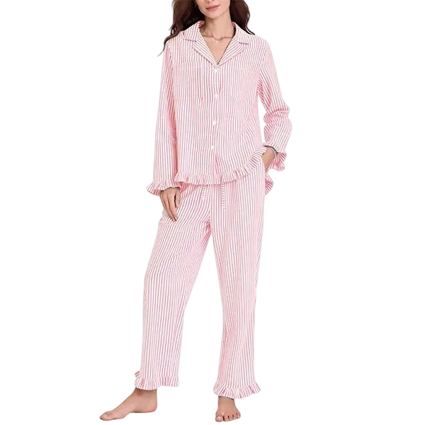 Women's Striped Button-Down Pajama Set