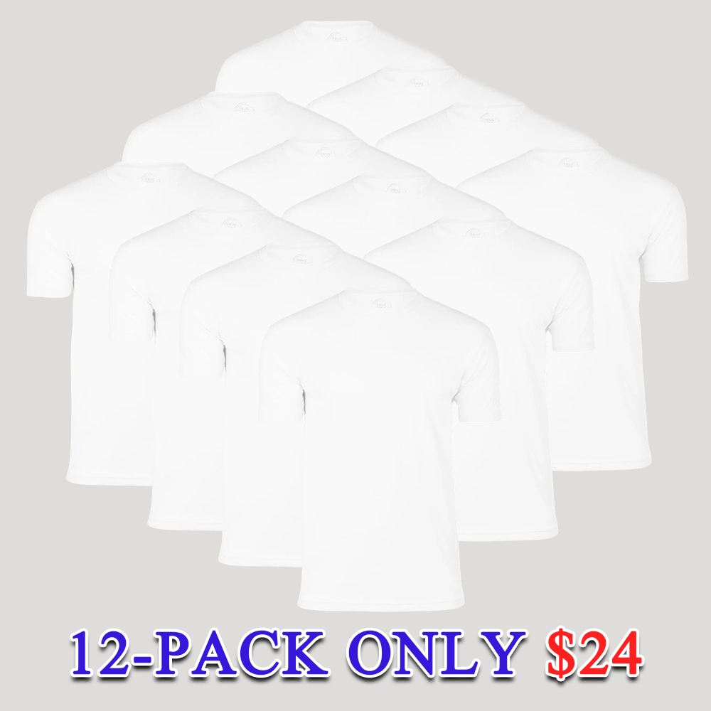 Men's 4-Pack Classic Crew Neck T-Shirts - Premium Fitted Short Sleeve Casual Everyday Basic Tees