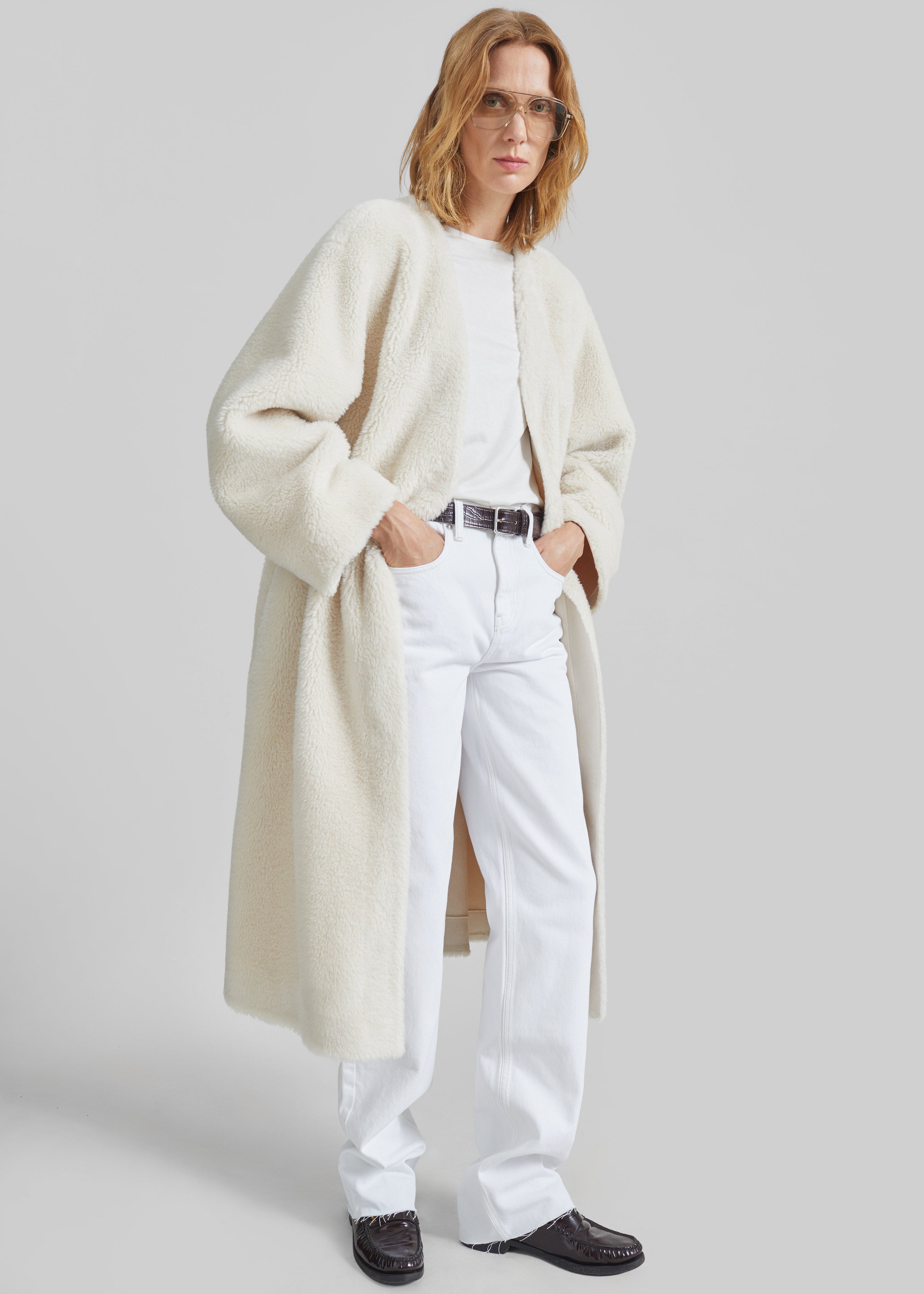 Livigno Faux Shearling Coat - Ivory