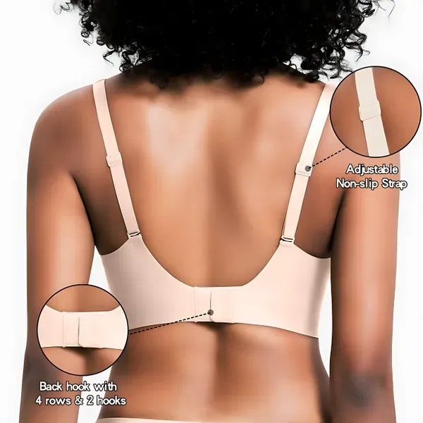Womens Comfortable Wireless Bras Push Up Bralettes Seamless Tshirts Bras Deep V Everyday Bras