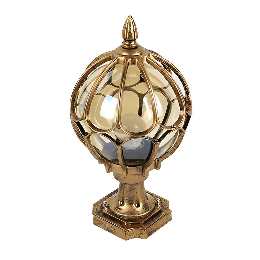 Vintage Ball Waterproof Aluminum European Outdoor Fence Post Lights