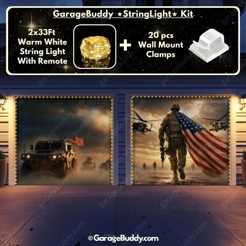 Forged In Freedom | Patriotic Veterans Garage Door Cover