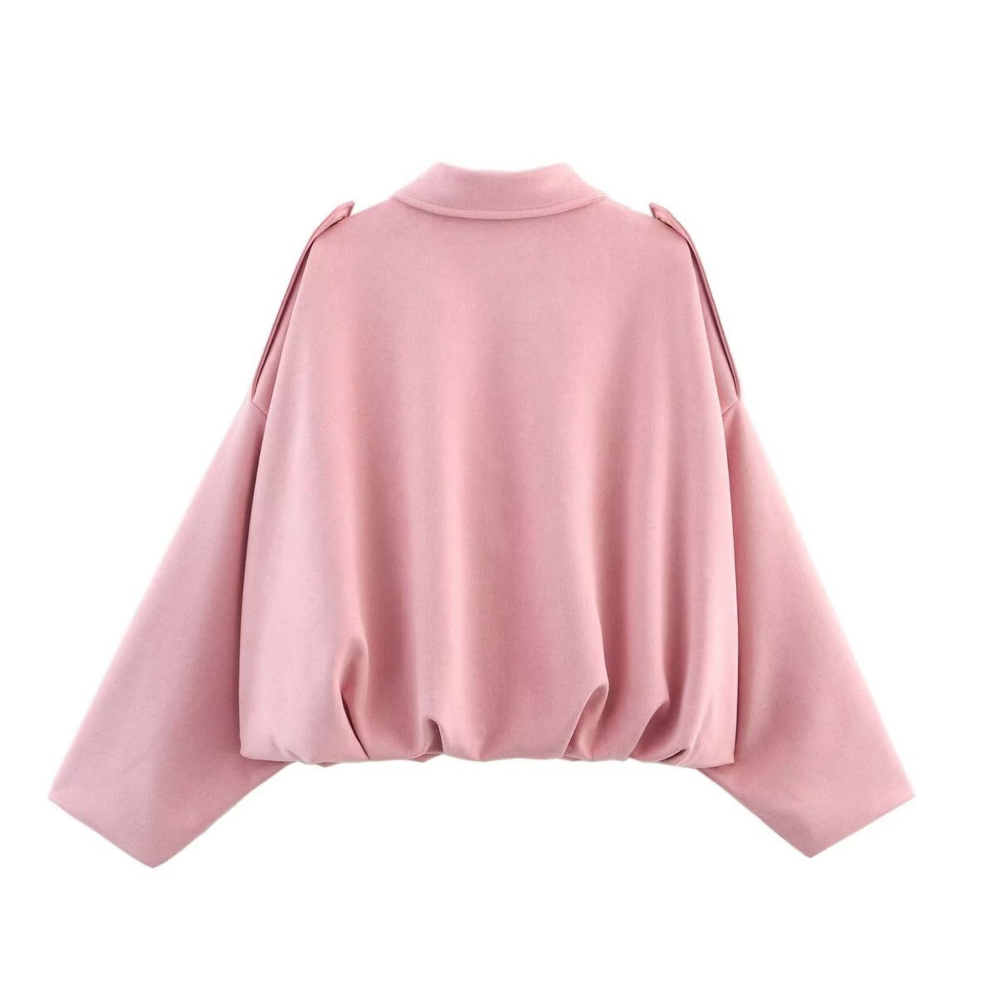 Xunger Women's Faux Suede Bomber Jacket Spring Lapel Pilot Coat Casual Oversized Long Sleeves Trendy Streetwear Outerwear