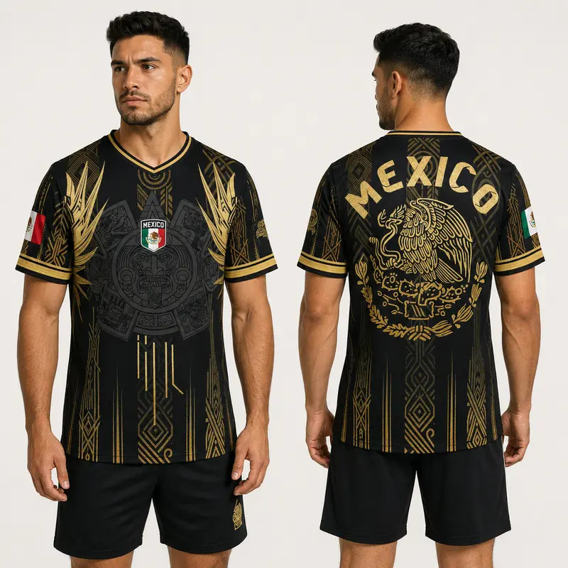 Men's Mexican Aztec-style soccer jersey