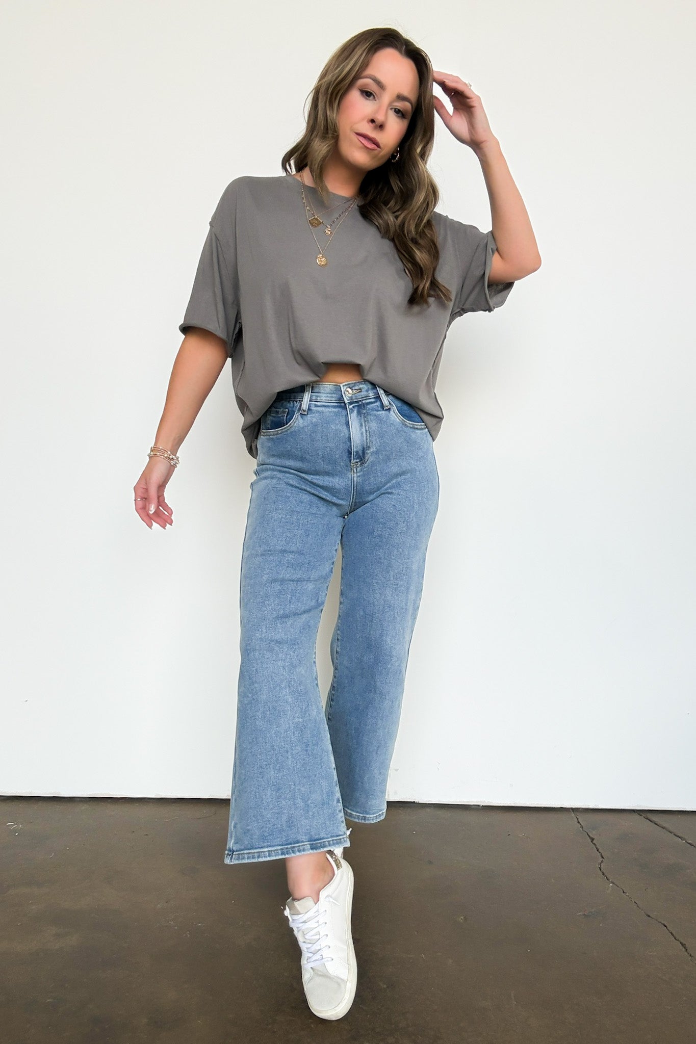 High Rise Bootcut Crop Jeans