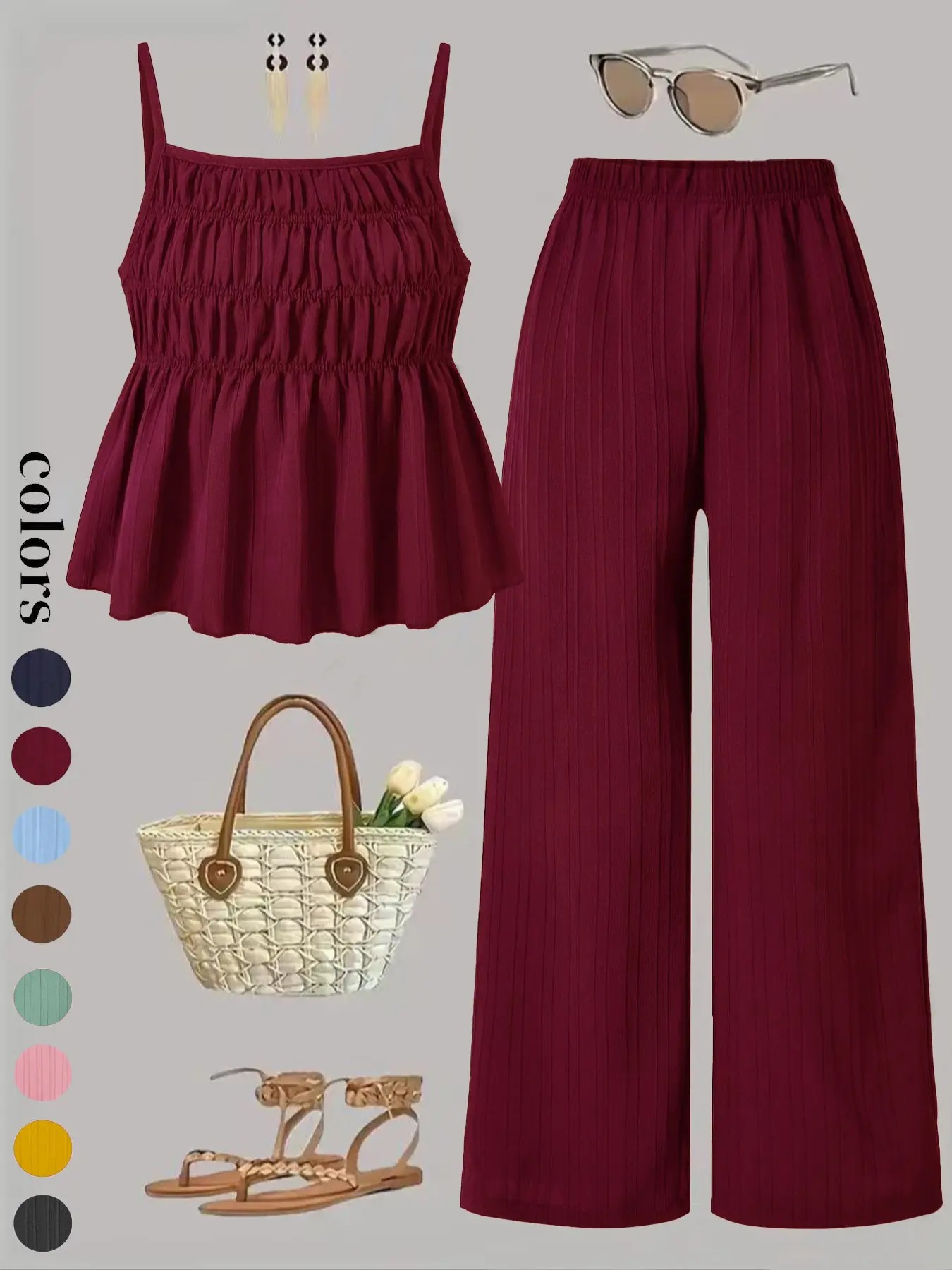 Women's Effortless Cami & Wide Leg Pants Set