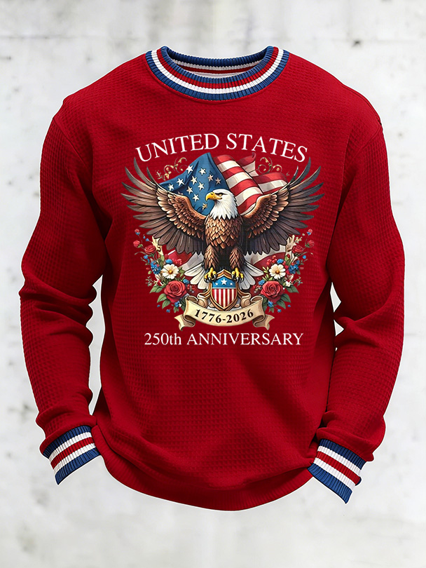 Unisex 250Th Anniversary Celebration Waffle Round Neck Long Sleeve T-Shirt