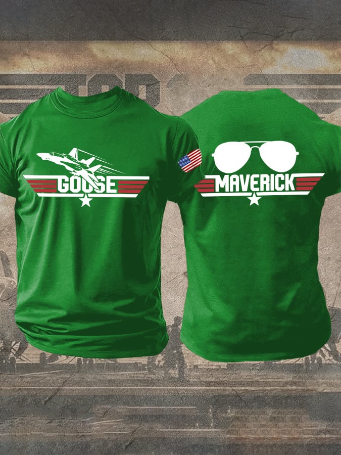 Men's Retro Goose And Maverick Print T-Shirt