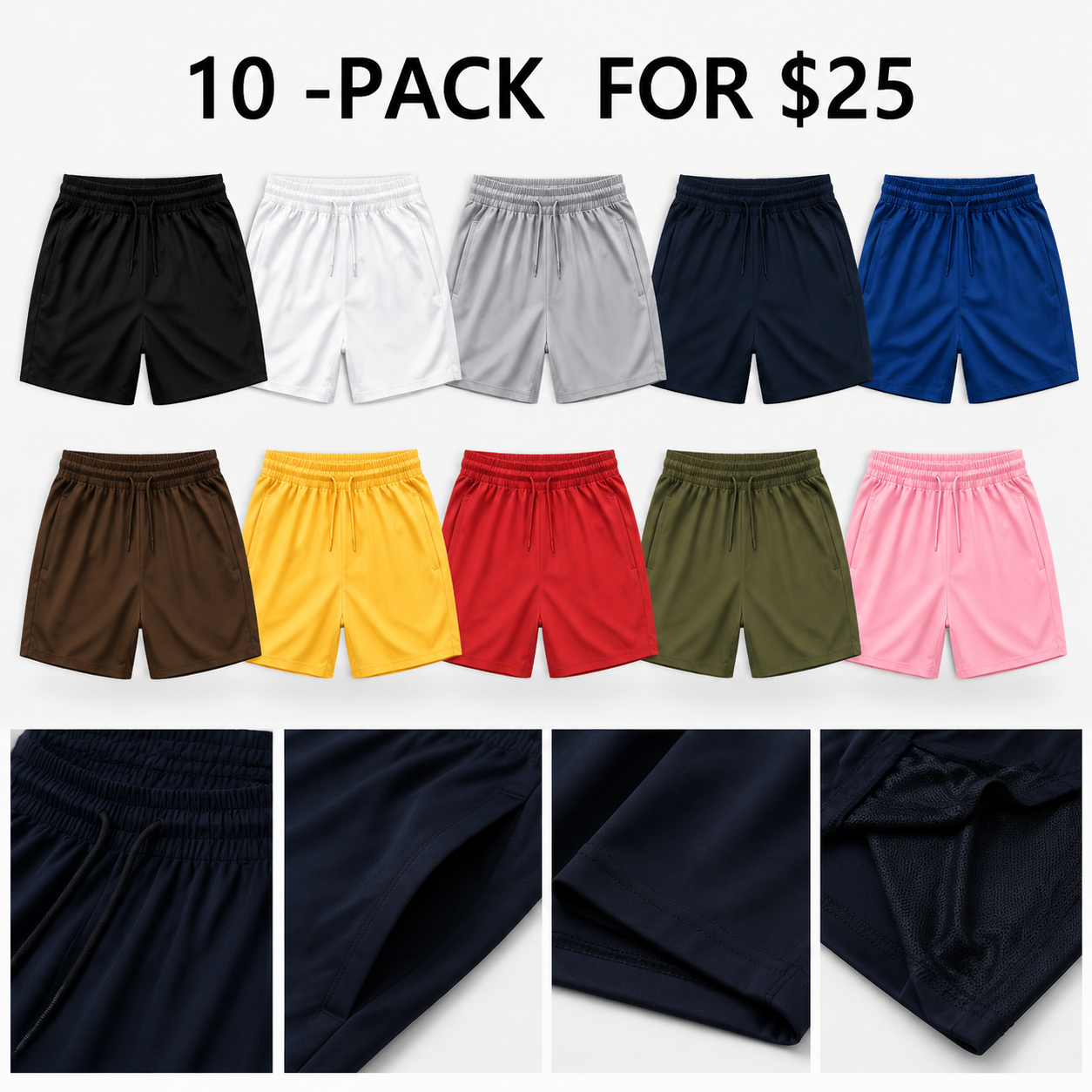 Everyday Comfort Athletic Drawstring Shorts for Men